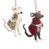 Midwest-CBK Wool Christmas Mice Ornaments