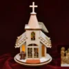 Ginger Cottages Chapel With Nativity Balsa Wood Ornament 1 Ginger Cottages Chapel With Nativity Balsa Wood Ornament