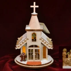 Ginger Cottages Chapel With Nativity Balsa Wood Ornament