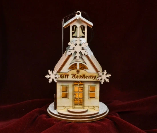 Ginger Cottages Elf Academy Balsa Wood Ornament 3 Ginger Cottages Elf Academy Balsa Wood Ornament
