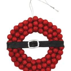 Bethany Lowe Retro Santa Belt Wreath Ornament