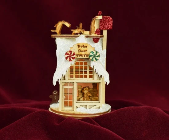 Ginger Cottages Polar Post Office Balsa Wood Ornament Christmas 3 Ginger Cottages Polar Post Office Balsa Wood Ornament Christmas