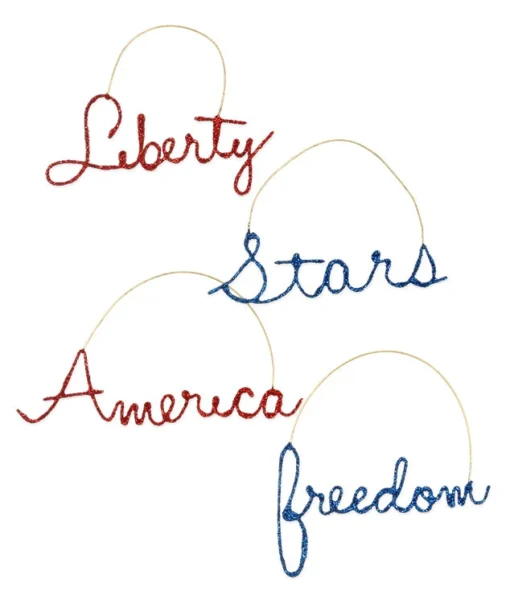 Bethany Lowe Cursive Americana Word Ornaments