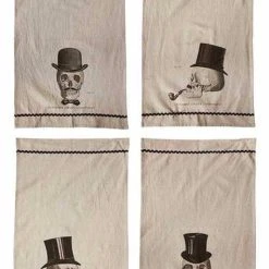 Creative Co-Op Anatomical Skull Dandies Bar Towels