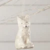 Bethany Lowe New! Arctic Fox Ornament, Paper Mache