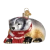 Old World Christmas Badger With Scarf Ornament