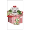 Mary Lake-Thompson Bichon Frise Christmas Surprise Flour Sack Towel 1 Mary Lake-Thompson Bichon Frise Christmas Surprise Flour Sack Towel