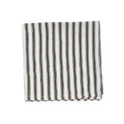 TheHolidayBarn.com Black & White Ticking Stripe Napkins, Set Of 6 Bethany Lowe