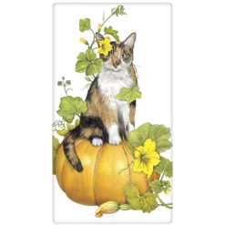 Mary Lake-Thompson New! Calico Cat Pumpkin Stack Towel