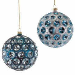 Katherine's Collection Celestial Blue Glass Ball Ornaments