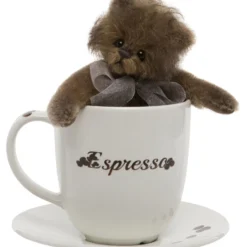 Charlie Bears Espresso Teddy Bear Cup And Saucer Gift Set