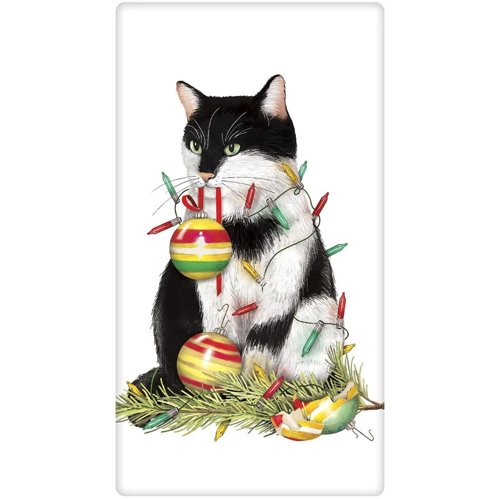 Mary Lake-Thompson Kitchen Christmas Tree Mischief Cat Flour Sack Towel 3 Mary Lake-Thompson Kitchen Christmas Tree Mischief Cat Flour Sack Towel