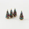 One Hundred 80 Degrees Colorful Christmas Bottle Brush Trees, 4"