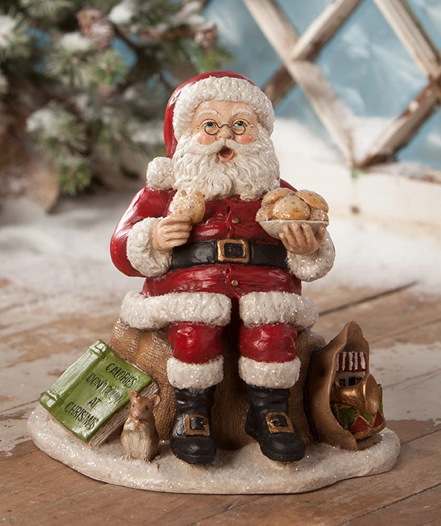 Bethany Lowe Santa Loves Cookies New! 3 Bethany Lowe Santa Loves Cookies New!