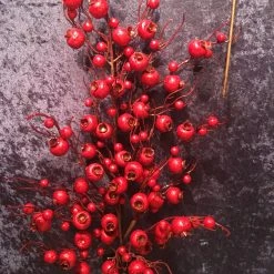 Napco Crabapple Spray, Metallic Red Sparkle Christmas