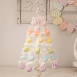 Bethany Lowe New! Orange Cracked Egg Basket Ornaments, Set Of 6