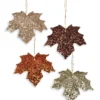 Bethany Lowe Elegant Glitter Leaf Ornaments