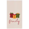 TheHolidayBarn.com "Family" Christmas Gifts Flour Sack Kitchen Towel New!