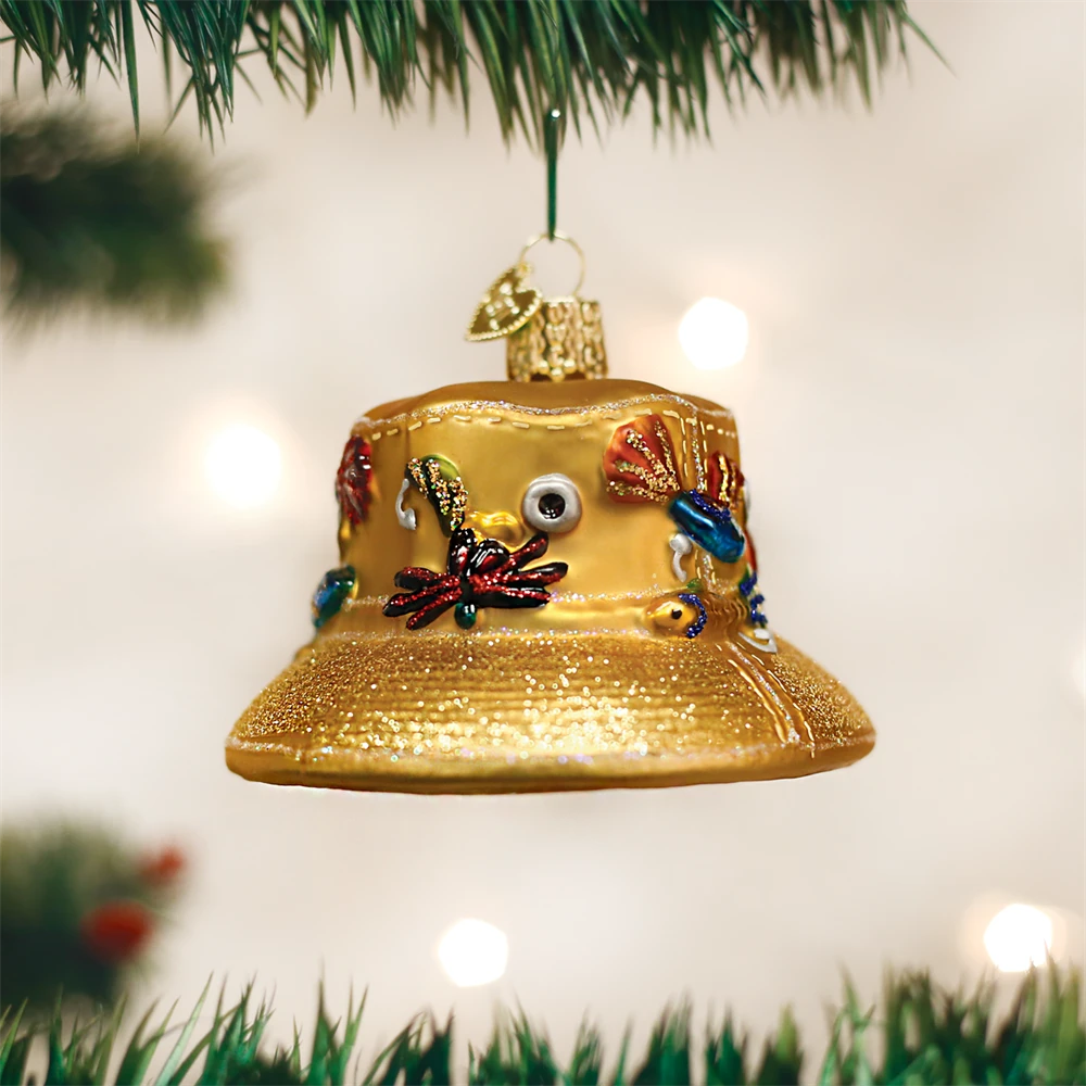 Old World Christmas Fisherman's Hat Ornament 4 Old World Christmas Fisherman's Hat Ornament