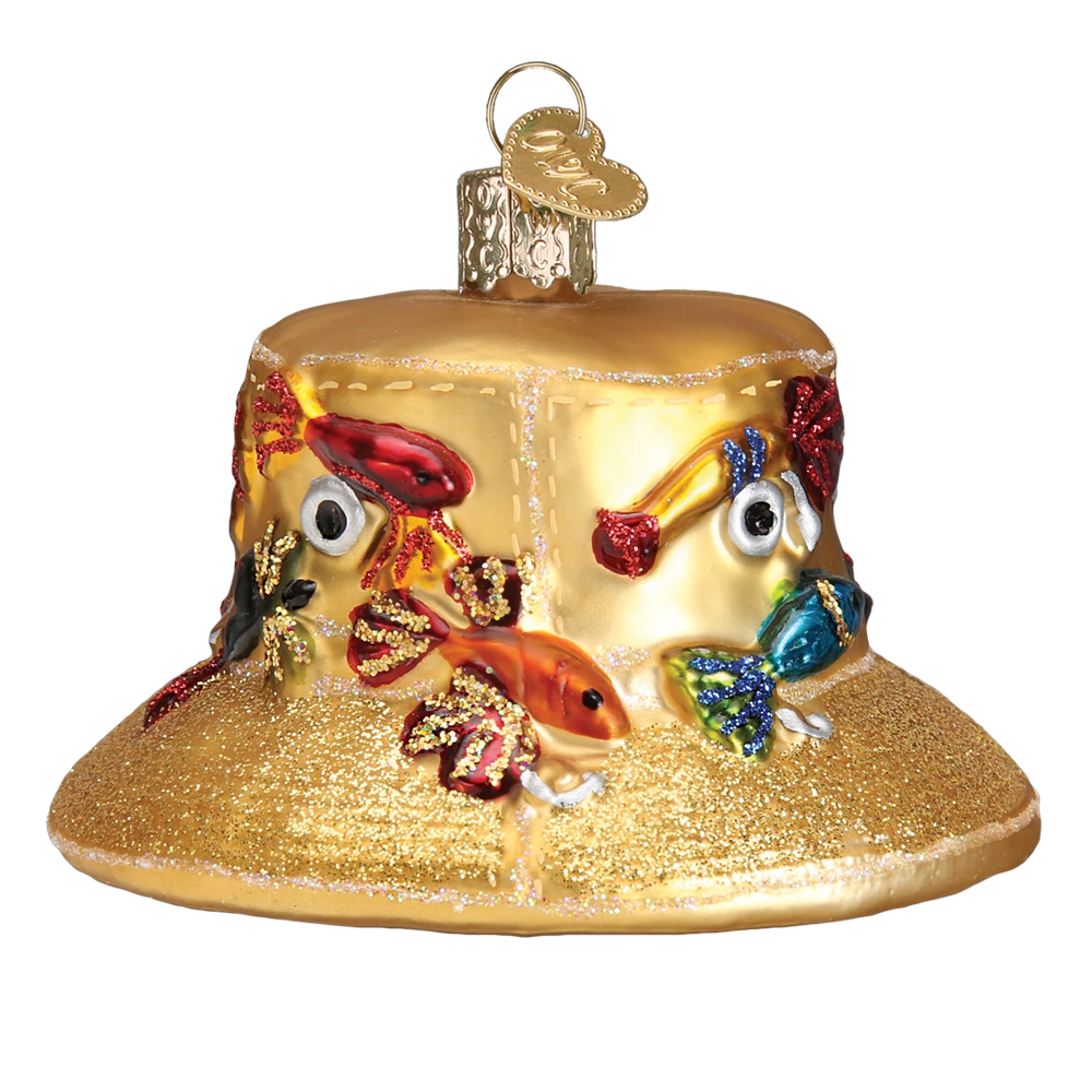 Old World Christmas Fisherman's Hat Ornament 5 Old World Christmas Fisherman's Hat Ornament