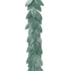 TheHolidayBarn.com Flocked Leaf Garland, Aqua
