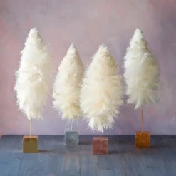 Glitterville New! Fluffy Cream Trees