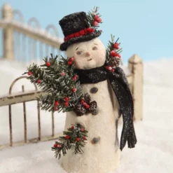 Bethany Lowe Gathering The Greens Snowman Figurine