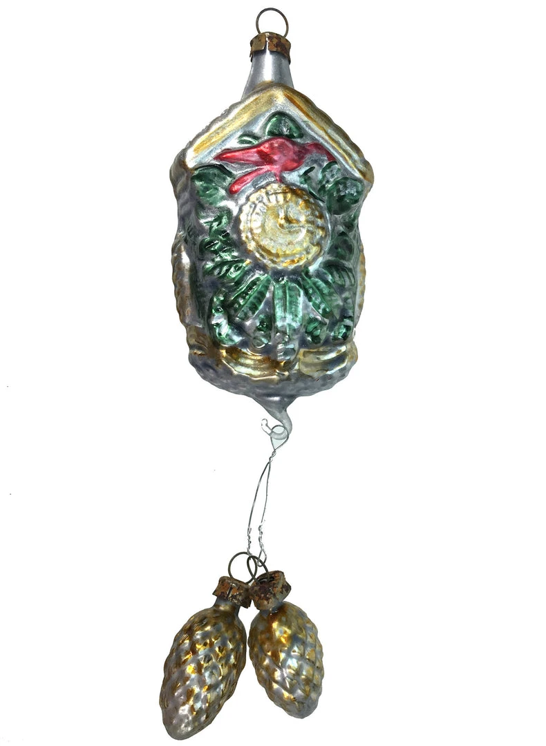 Nostalgie Christbaumschmuck Christmas Vintage Patina German Cuckoo Clock Ornament 3 Nostalgie Christbaumschmuck Christmas Vintage Patina German Cuckoo Clock Ornament