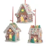 Kurt Adler New! Gingerbread Candy Cottage Ornaments