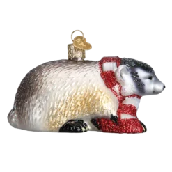 Old World Christmas Badger With Scarf Ornament 8 Old World Christmas Badger With Scarf Ornament