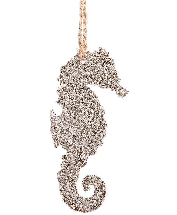 Midwest-CBK Glittered Sea Horse Silhouette Ornament 3 Midwest-CBK Glittered Sea Horse Silhouette Ornament