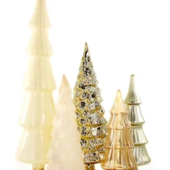 Cody Foster Gold & Cream Candy Glass Trees, Large
