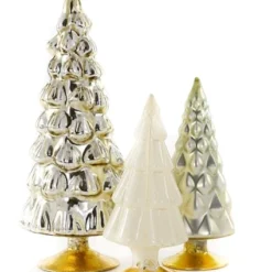 Cody Foster New! Gold & Ivory Candy Glass Trees