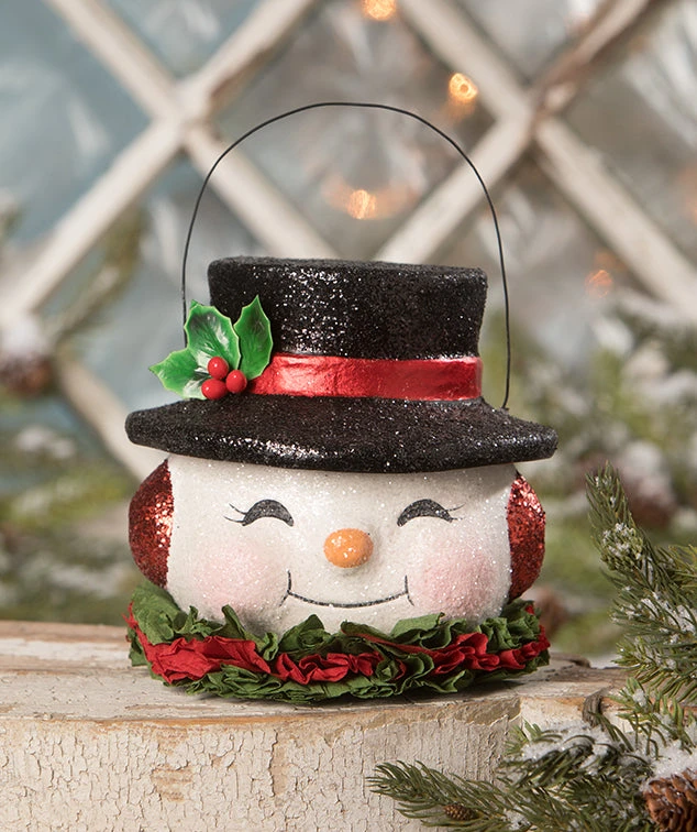 Bethany Lowe New! Happy Retro Snowman Bucket 3 Bethany Lowe New! Happy Retro Snowman Bucket