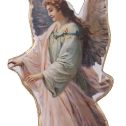 ShiShi Christmas Heavenly Angel Ornament, Decoupage On Metal