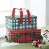 Raz Holiday Plaid Picnic Tins