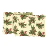 TheHolidayBarn.com Quilted Holly Table Runner, Cream New!