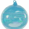 TheHolidayBarn.com Jim Marvin Iridescent Teal Art Glass Ball Ornaments