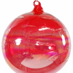 TheHolidayBarn.com Jim Marvin Iridescent Candy Red Art Glass Ball Ornaments Jim Marvin Ornaments
