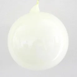 Winward Jim Marvin Ivory Bubblegum Glass Ornaments, Set Of 2, 120mm New!