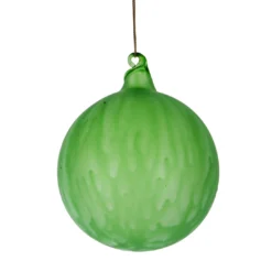 TheHolidayBarn.com Jim Marvin Mint Green Marble Ice Glass Ball Ornaments
