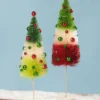 Bethany Lowe Jolly Tricolored Bottle Brush Trees