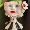 Teyros New! Lady Head Art Pottery Container, Scarlett