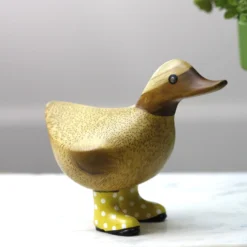 Dcuk Wooden Duck With Yellow Welly Boots, Small