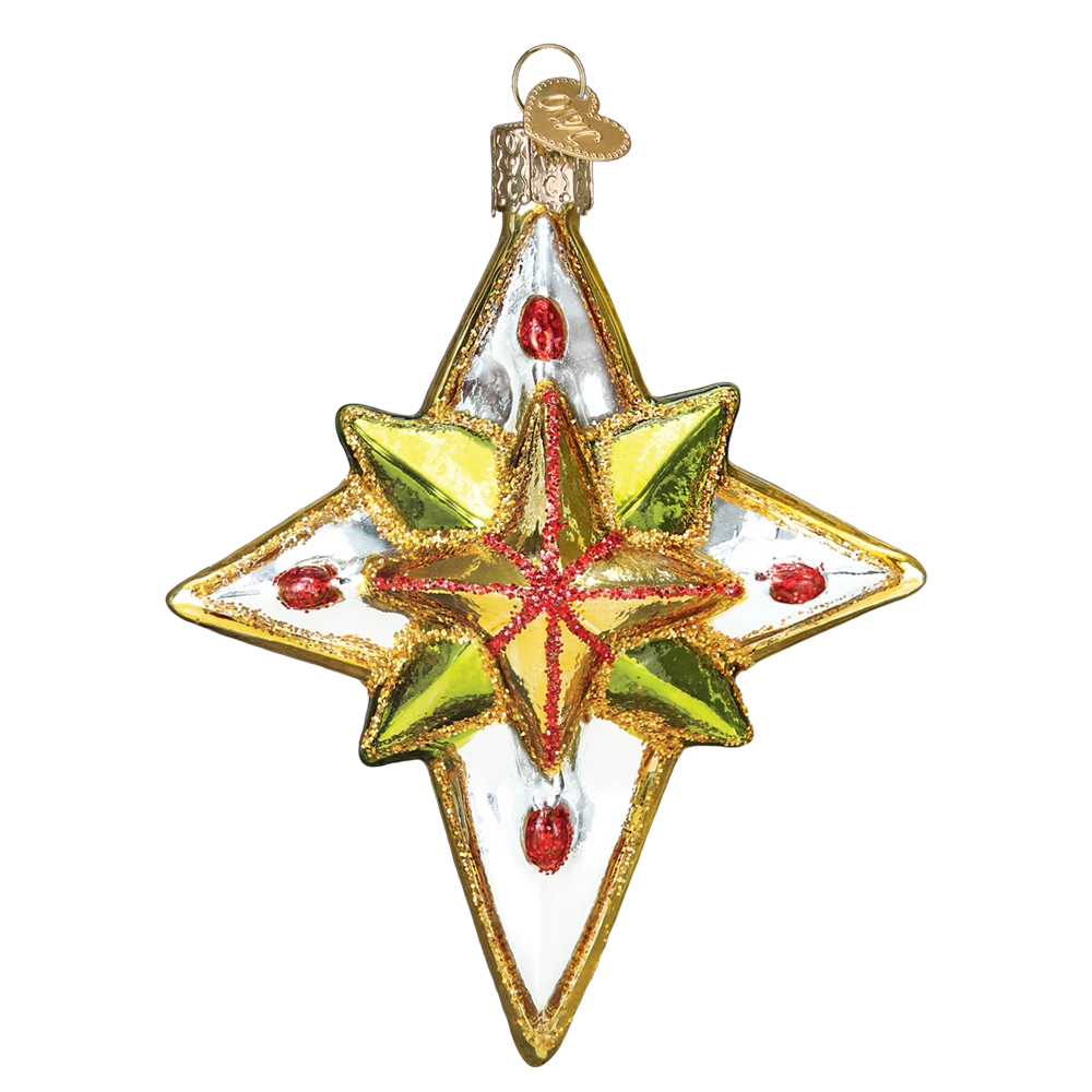 Old World Christmas Luminous Star Glass Ornament 4 Old World Christmas Luminous Star Glass Ornament