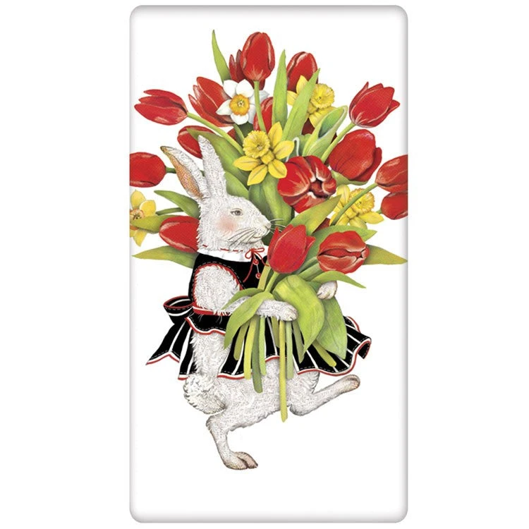 Mary Lake-Thompson Bunny Bunch Of Tulips Flour Sack Towel 3 Mary Lake-Thompson Bunny Bunch Of Tulips Flour Sack Towel