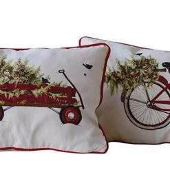 Creative Co-Op Black Lab Christmas Pillow