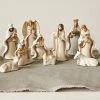 Creative Co-Op Mini Pastel Nativity, Crackled Stoneware