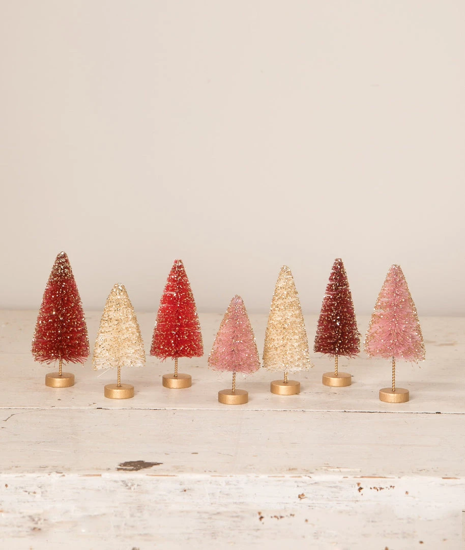 Bethany Lowe Mini Valentine Bottle Brush Trees New! 3 Bethany Lowe Mini Valentine Bottle Brush Trees New!