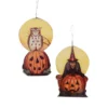 Bethany Lowe Moon Owl & Witch Halloween Ornaments